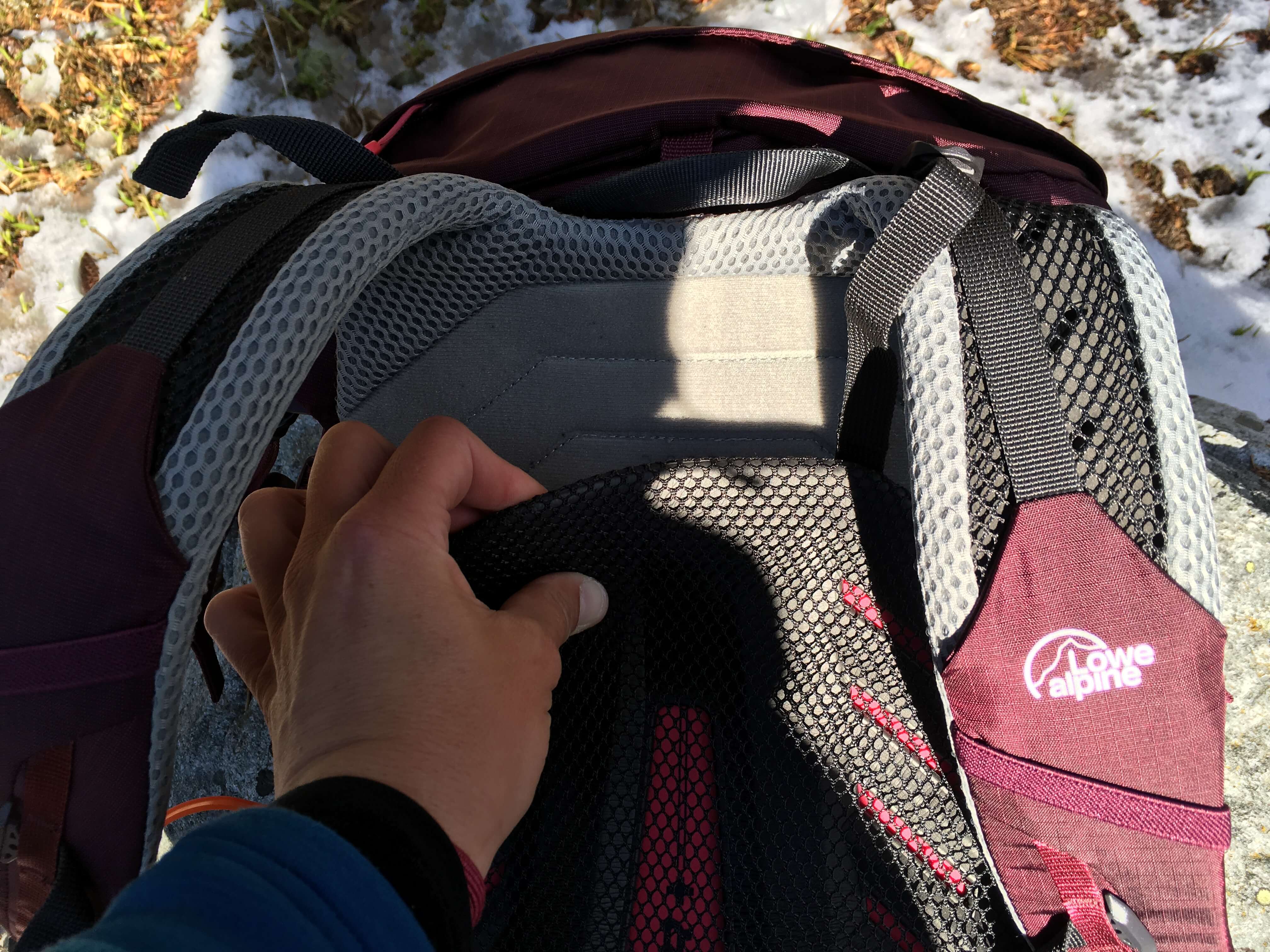 Detail nastavení délky zad.