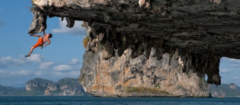 Deep water solo uprostřed Utahu