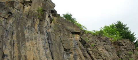 Lávový proud u Meziny v Nízkém Jeseníku