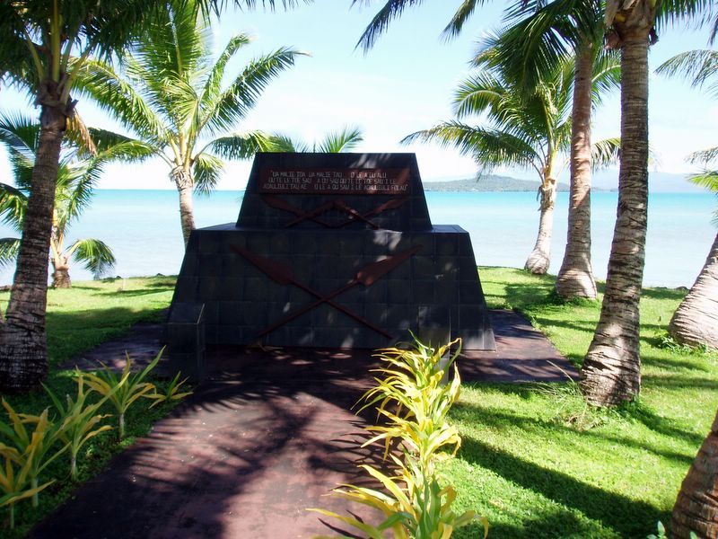 Na tomto místě po uzavření smíru opustily válečné kánoe bojovníků z Tonga pobřeží Samoy. Kdykoliv poté se na Samou znovu vrátili