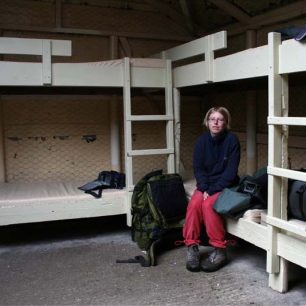Postele ve Flora Hut, Kahurangi NP