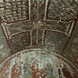 Jedna z víceméně zachovalých výzdob kostelíku v kaňonu Ihlara