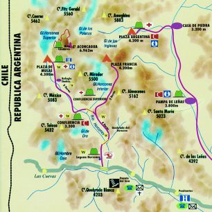 Mapa okolí Aconcaguy