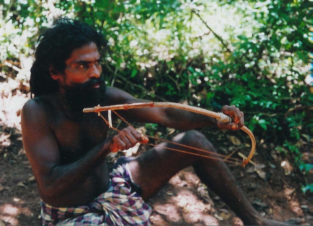 Originální zbraní Védů je luk na ptáky se dvěma tětivami, mezi kterými je výplet, jež neslouží ke střelbě šípů ale k odpálení
