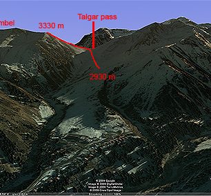 Google pohled na oblast Čimbulak, Kazachstán