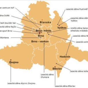 Geografické rozmístění stěn v JMK