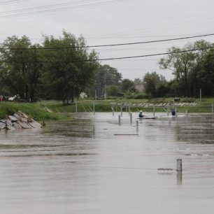 Zaplavený kanál v Českých Budějovicích