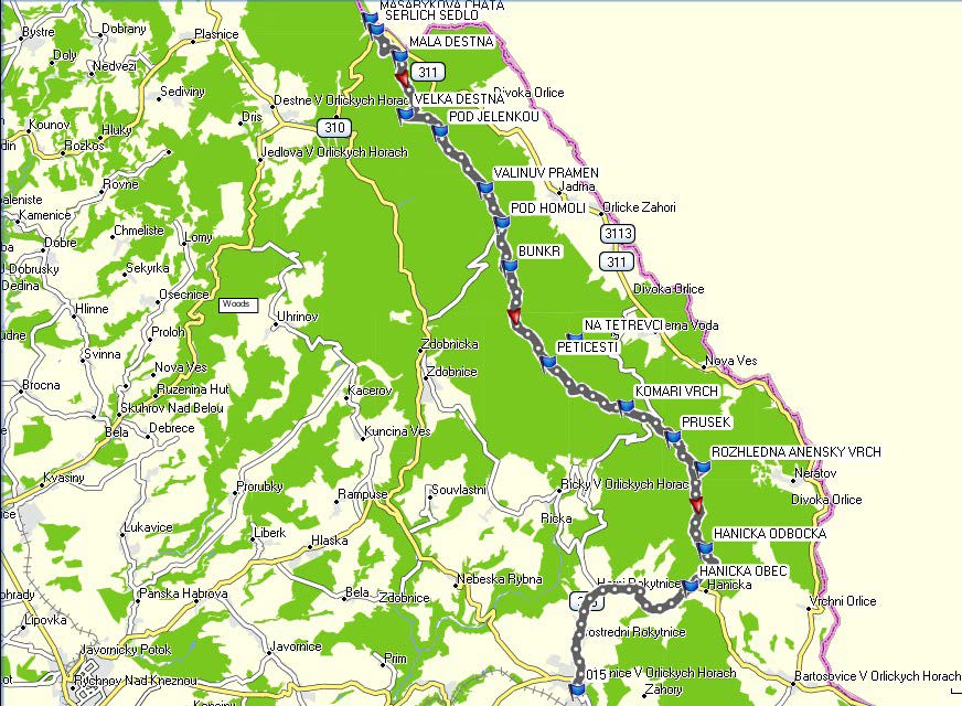 Mapka trasy č.1