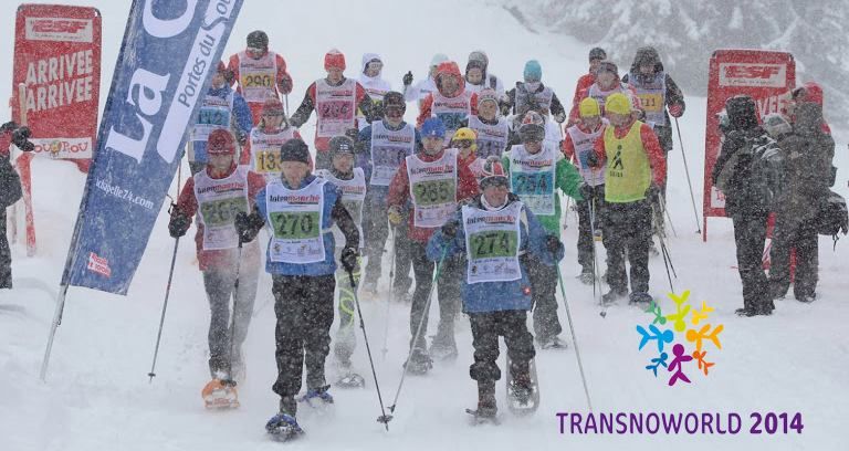 Start závodu na sněžnicích