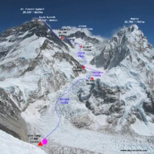 Výstupová cesta na Everest z jihu (Nepálu)