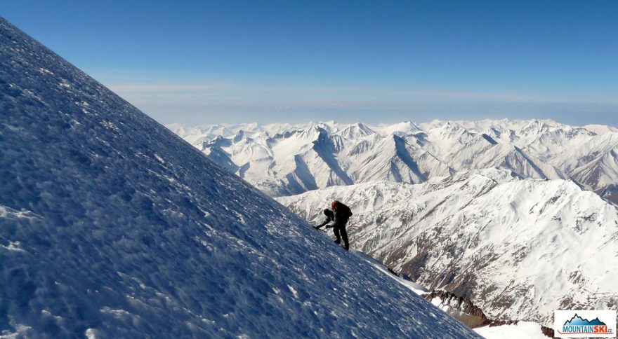 Výstupový svah, výhledy byly fantastické