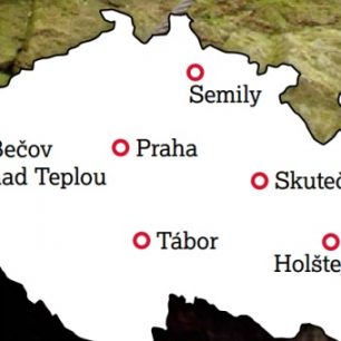 Zajištěné cesty ma mapě