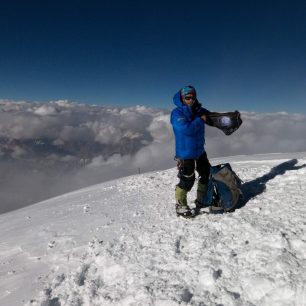 Honza Trávníček na vrcholu K2