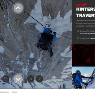 Světoznámý traverz severní stěnou internaktivně
