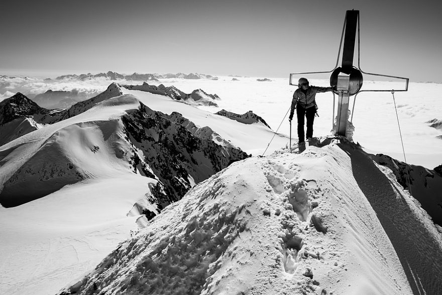 Vrchol Zuckerhütl, Rakousko