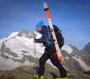 Když to jde, jede dolů na lyžích