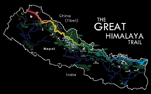 Great Himalaya Trail ve své kráse na mapce