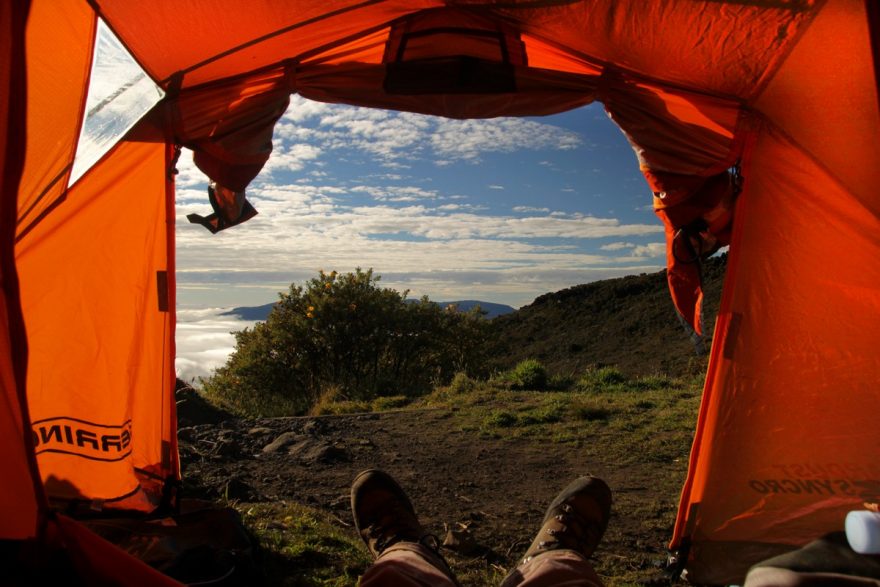 Výhled ze stanu u Cabane Dufourm