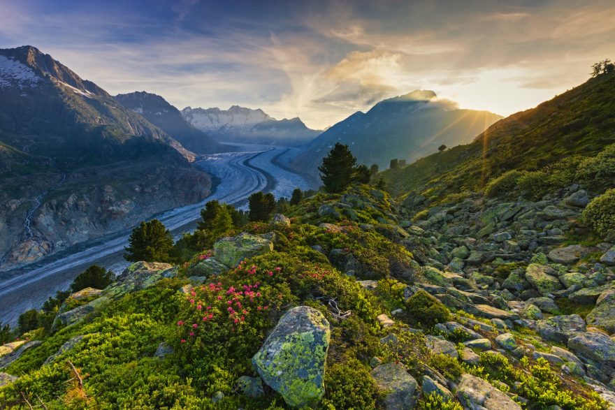Aletschský ledovec, kanton Wallis