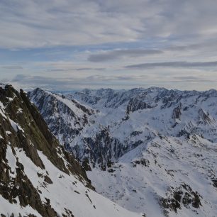 Výhledy z horní stanice lanovky na Gemsstock jsou impozantní.