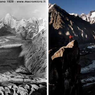 Ledovec Baltoro, v pozadí Gasherbrum IV (Karákóram), foto: F. Ventura/M. Terzano