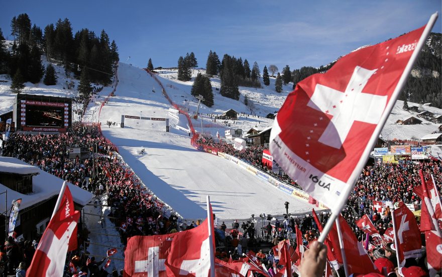 Závod FIS Ski World Cup na sjezdovce Chuenisbaergli, Adelboden, Švýcarsko. Foto: Peter Klaunzer