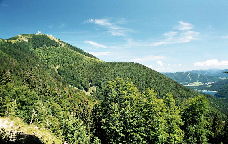 vrchol Gemeindealpe z cesty Sagenwanderweg