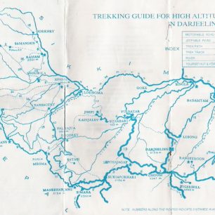 Mapa trekov kolem Darjeelingu, Indie