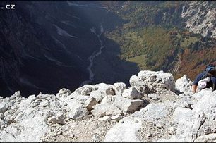 Náročné a strmé pasáže, výstup na Jalovec, Julské Alpy
