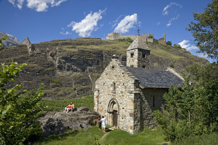 Zbytky pevnosti Tourbillon, St-Leonard, Švýcarsko