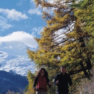 Panorama masivu Monte Rosa, Švýcarsko