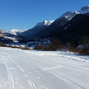 Začátek běžecké trasy ve Scoulu, Švýcarsko