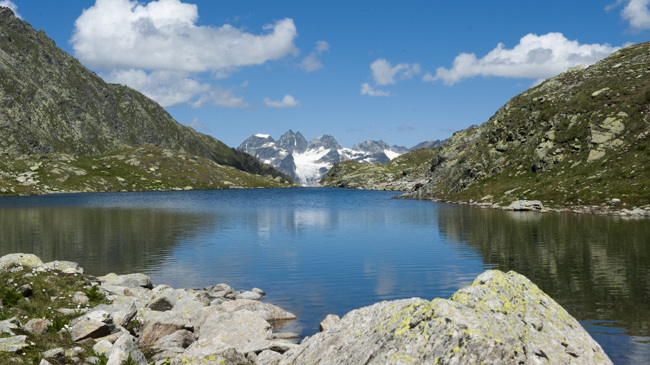 Zrcadlení okolí v hladině jezera