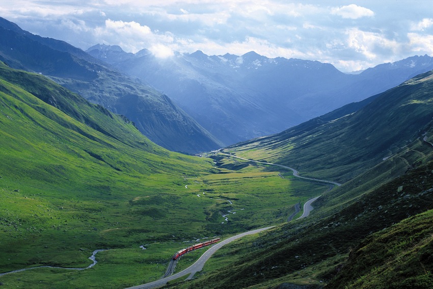 Pohled na Oberalp Pass