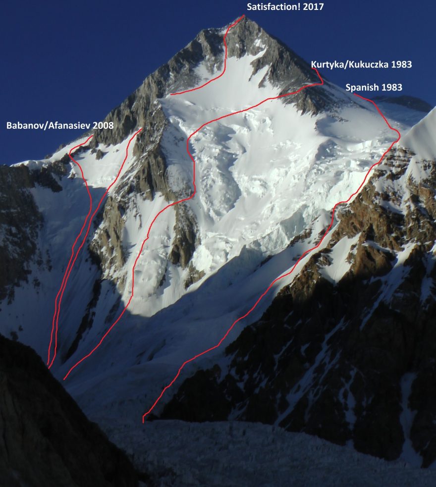 Náčrt prvovýstupu na Gasherbrum I